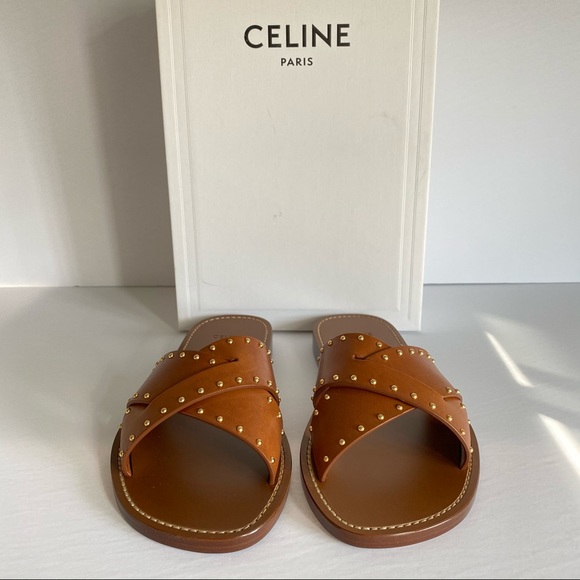 NIB CELINE LERINS CRISS CROSS SLIDES - Picture 10 of 11
